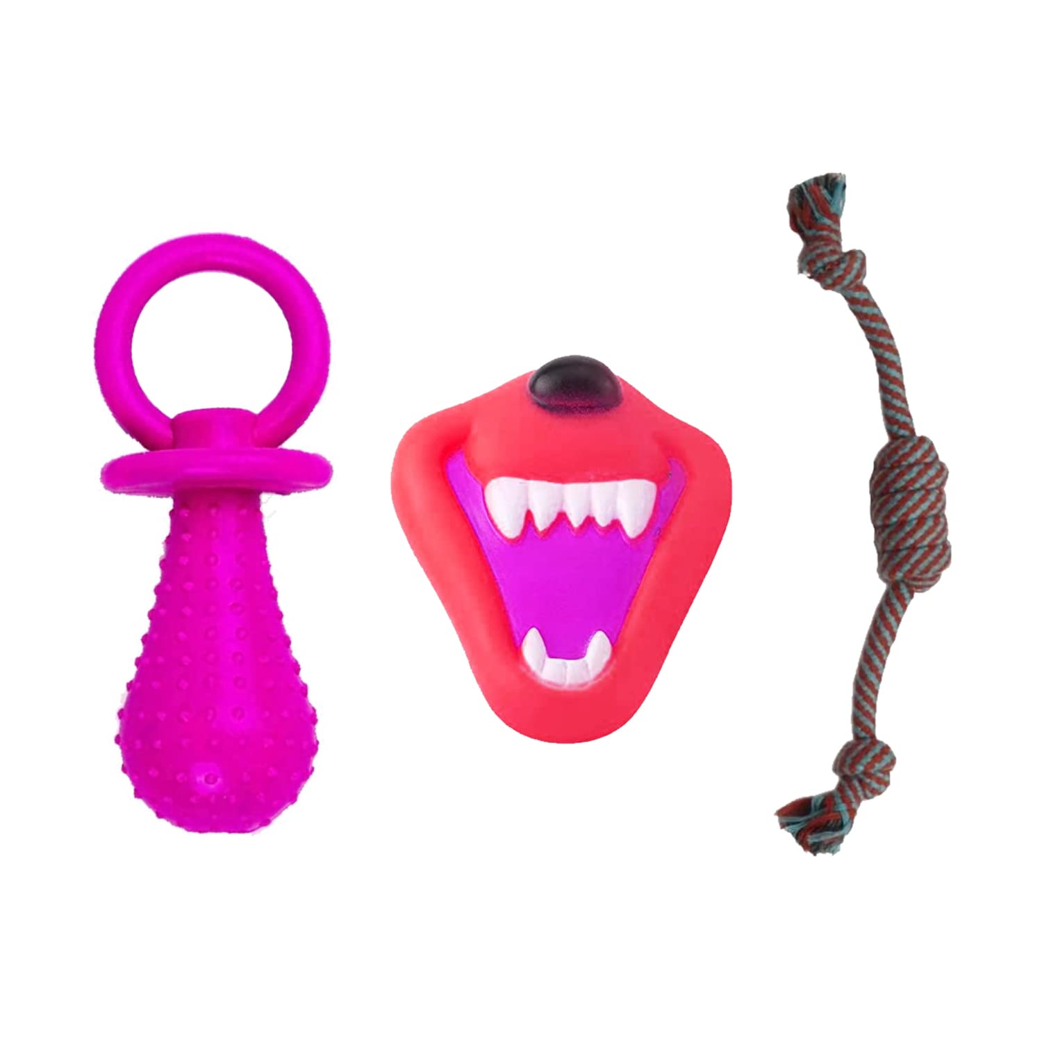 Cature Care By Nature Dogs Soft & Safe & Durable Dog Interactive Toys Different Shapes Beautiful Pastel Color 3 Set Puppy Chew T