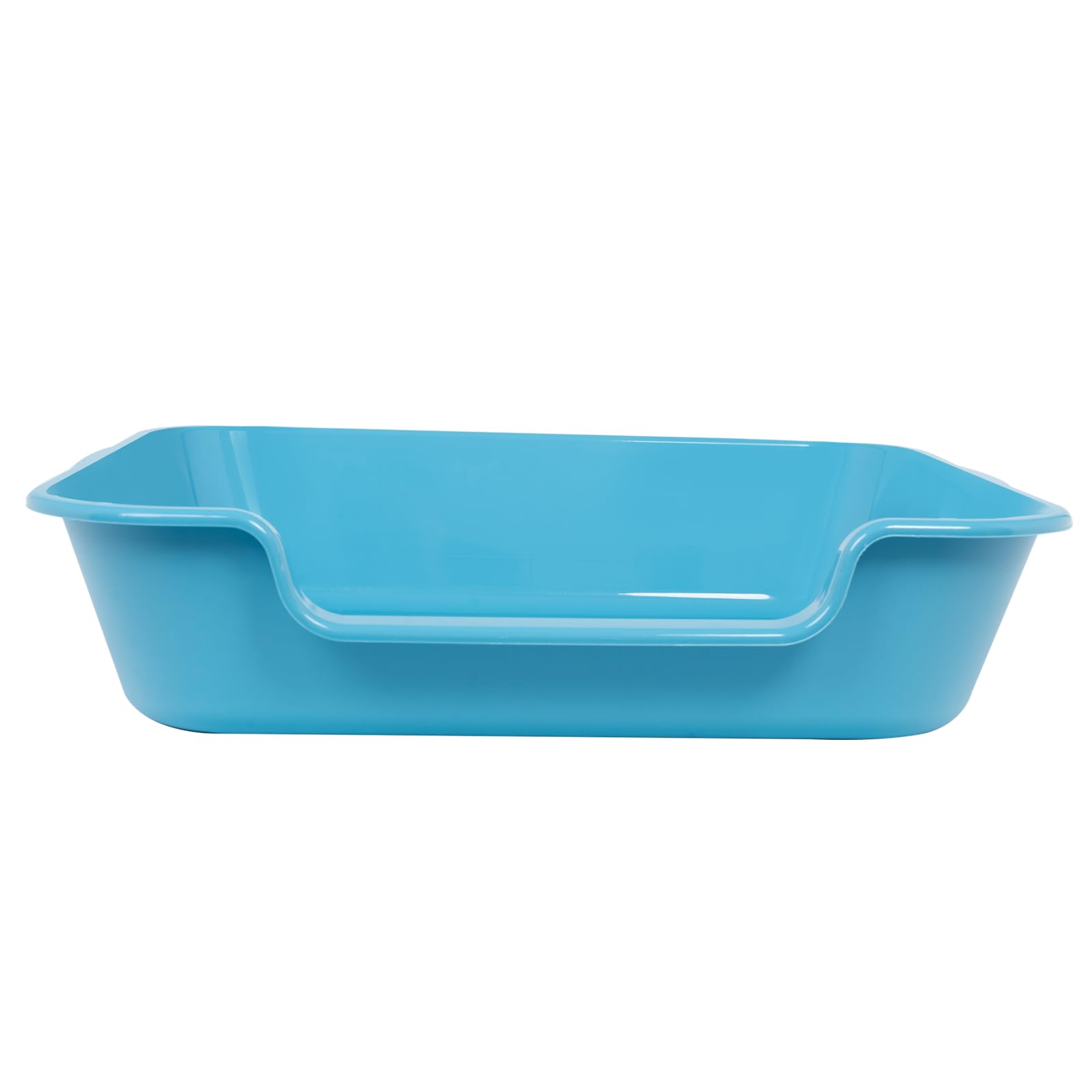 Ying Tutu Extra Large Cat Litter Box - Low Entry, ABS Plastic, Light Blue, 24" x 20" - Jumbo Pet Safe Tray for Big Cats