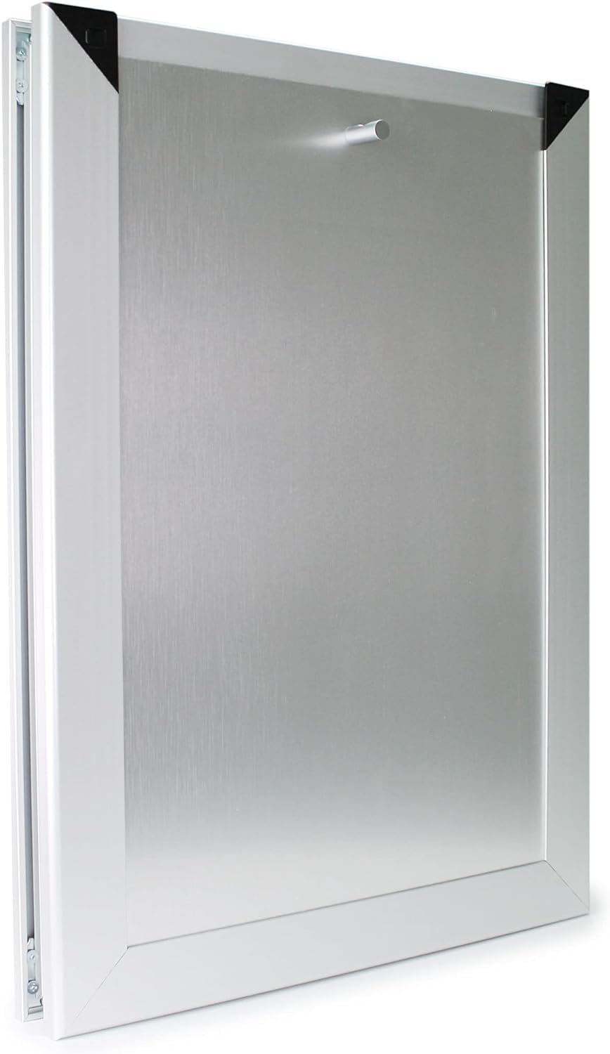 Large Swing Dog Door - Rustproof Solid Aluminum Frame - Luxury Pet Door For Wooden And Metal Doors - Lockable Security Slide Pan