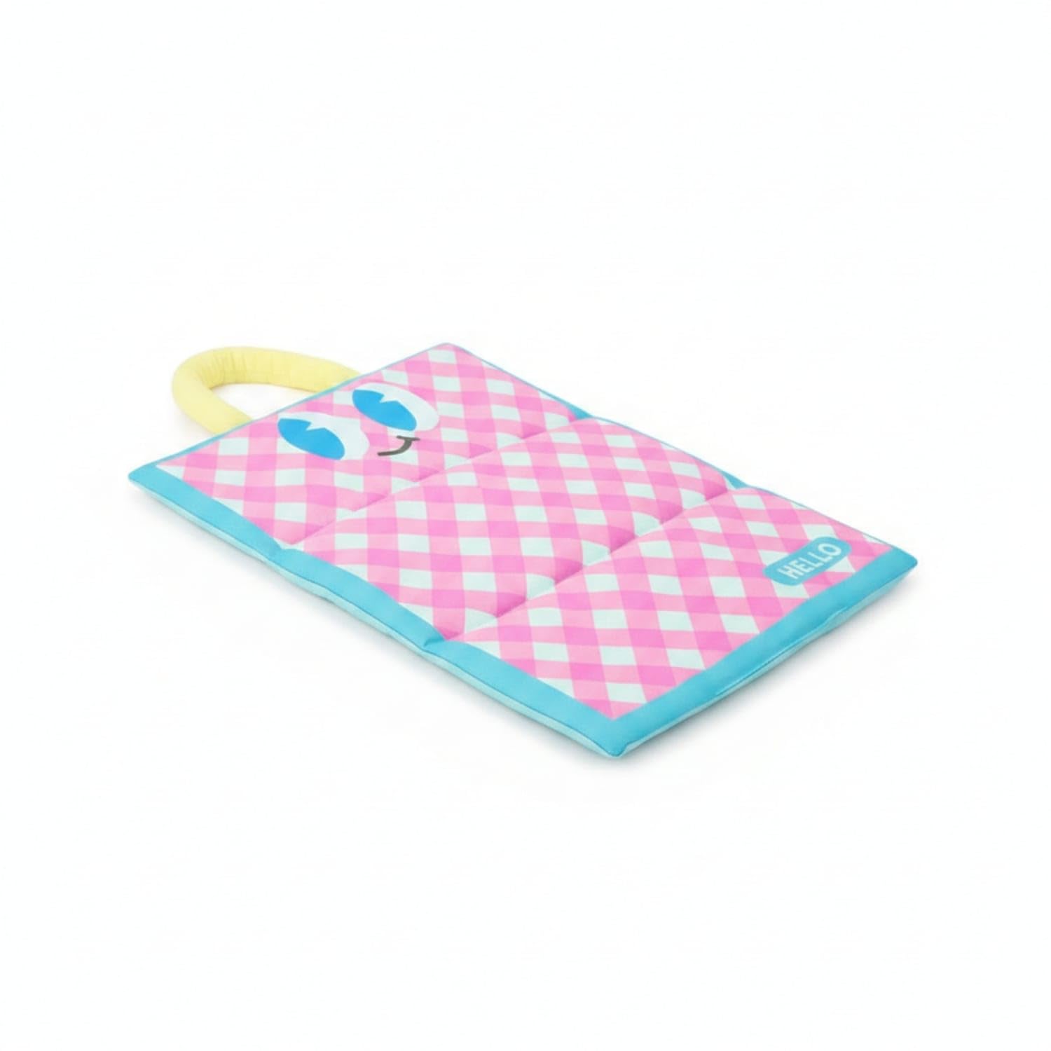 Checkered Waterproof Pet Mat Rounded Edges Quilted Pet Mat, Pink Blue Plaid, 50x70cm