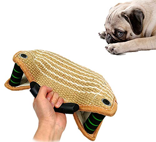 Morezi Dog Targeting Bite Wedge Tug Toy For Malinois,German Shepherd,Schutzhund Training,Jute/French Linen