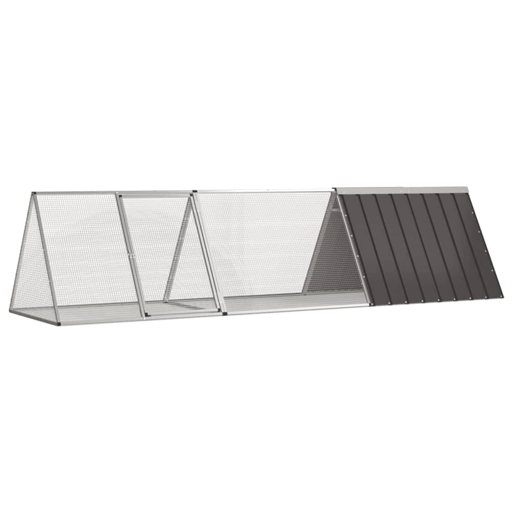 vidaXL Rabbit Cage Anthracite 119.1x31.7x28 Galvanized Steel