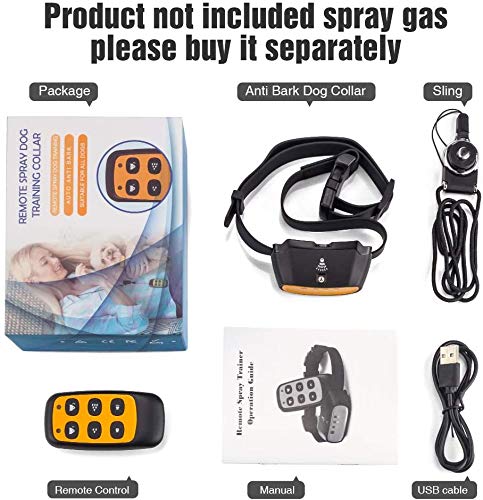 Citronella Dog Collar With Remote, Auto Citronella Bark Collar With Spray Beep Training Modes, Citronella Spray Collar With 3 Spray Levels Rechargeable Effective To Train 2 Dogs