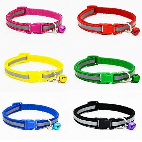 Pet Believe Adjustable Reflective Collar Safety Buckle With Bells For Puppy, Cat, Dog, Kitten  Pack Of 2, 18 X 11 Cm, Multicolo