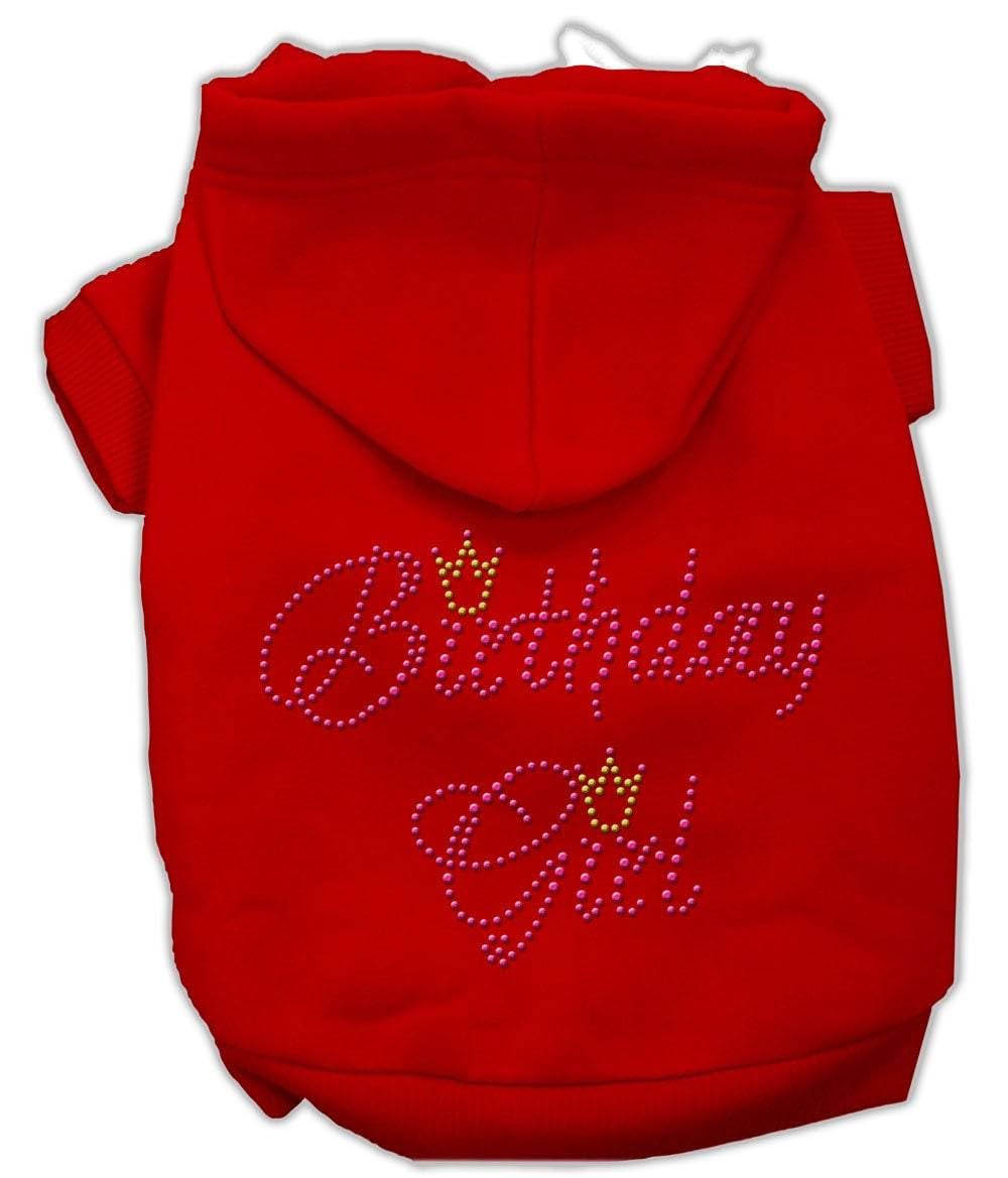 Pet, Dog & Cat Hoodie Rhinestone, "Birthday Girl" Red 3XL (25-35 lbs.)