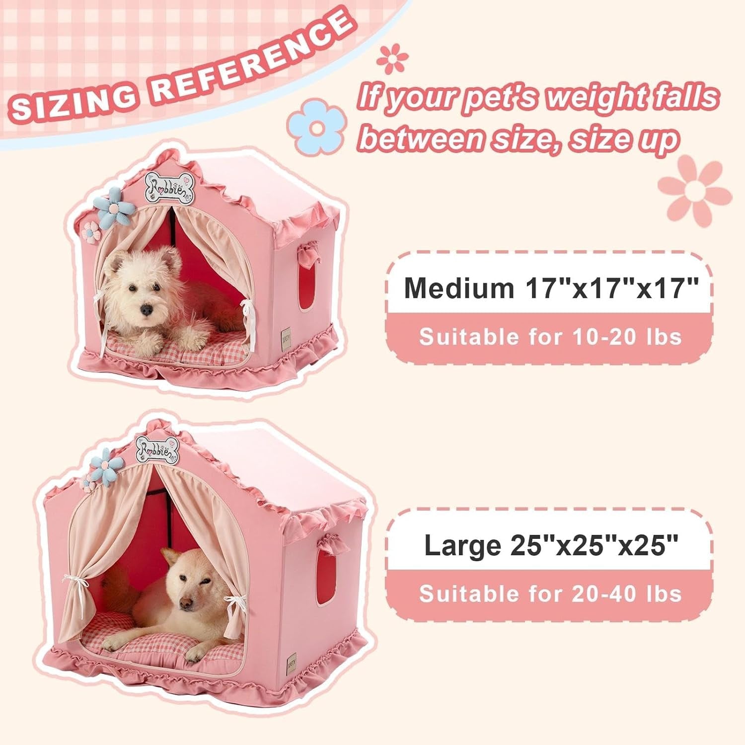 Indoor Dog House Tent Bed Soft Washable Foldable Cave For Small and Medium Dogs