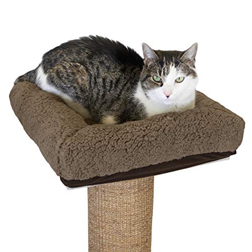 Kitty City Cat Scratchers with Cushion, 15x15x4 Inches, Brown, Polyester, Model CM-10092