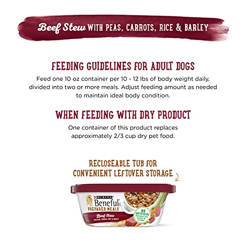 Purina Beneful Gravy Wet Dog Food, Prepared Meals Beef Stew - (8) 10 oz. Tubs