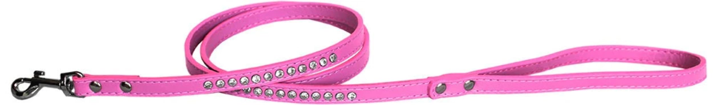 Pet, Dog or Cat Fashion Leash,Clear Jewel (Available in 7 colors) Aqua 1/2" wide x 4' long