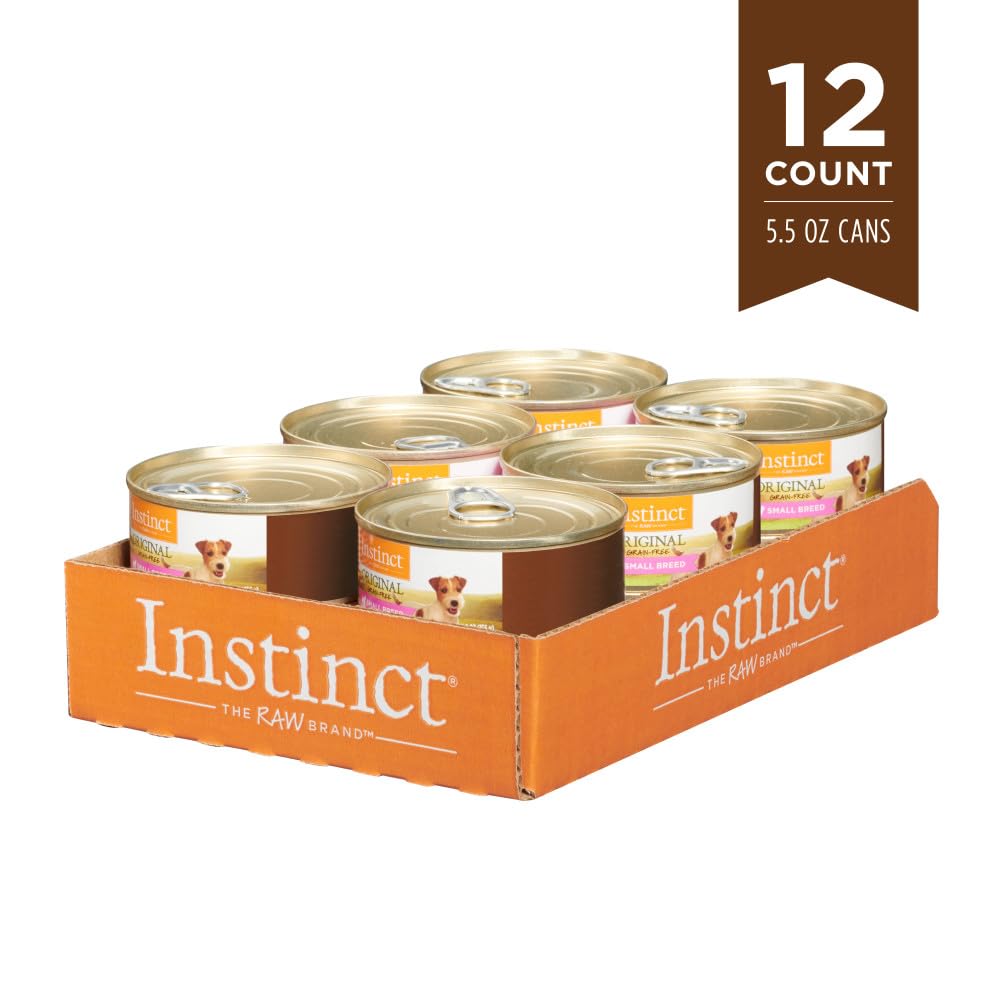 Instinct Original Small Breed, Wet Dog Food, Grain Free Recipe - Real Chicken, 5.5 oz. Cans (Pack of 12)