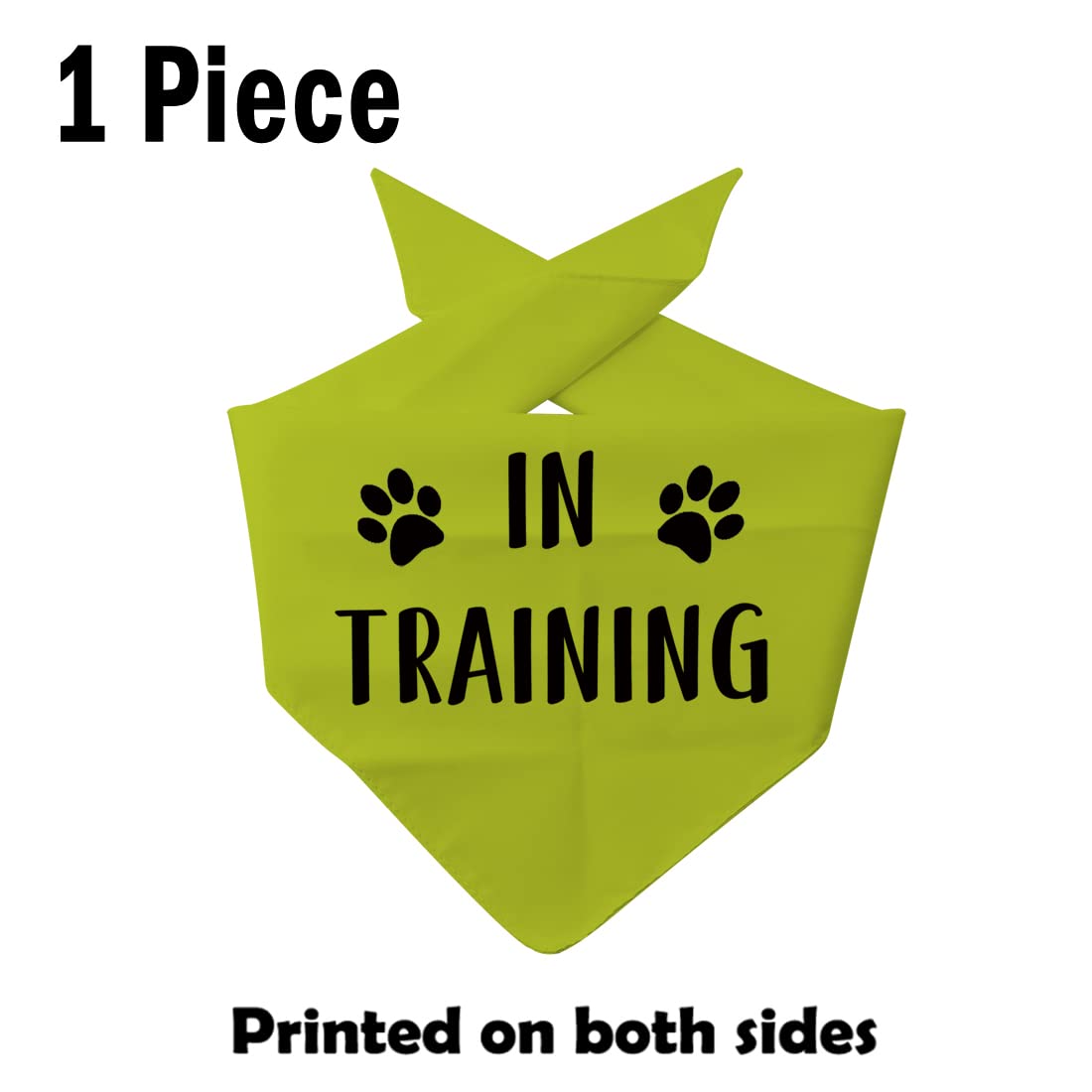 Pwhaoo 1 Piece In Training Dog Bandana Anxious Dog Reactive Dog Bandana Yellow Dog Bandana (In Training D)