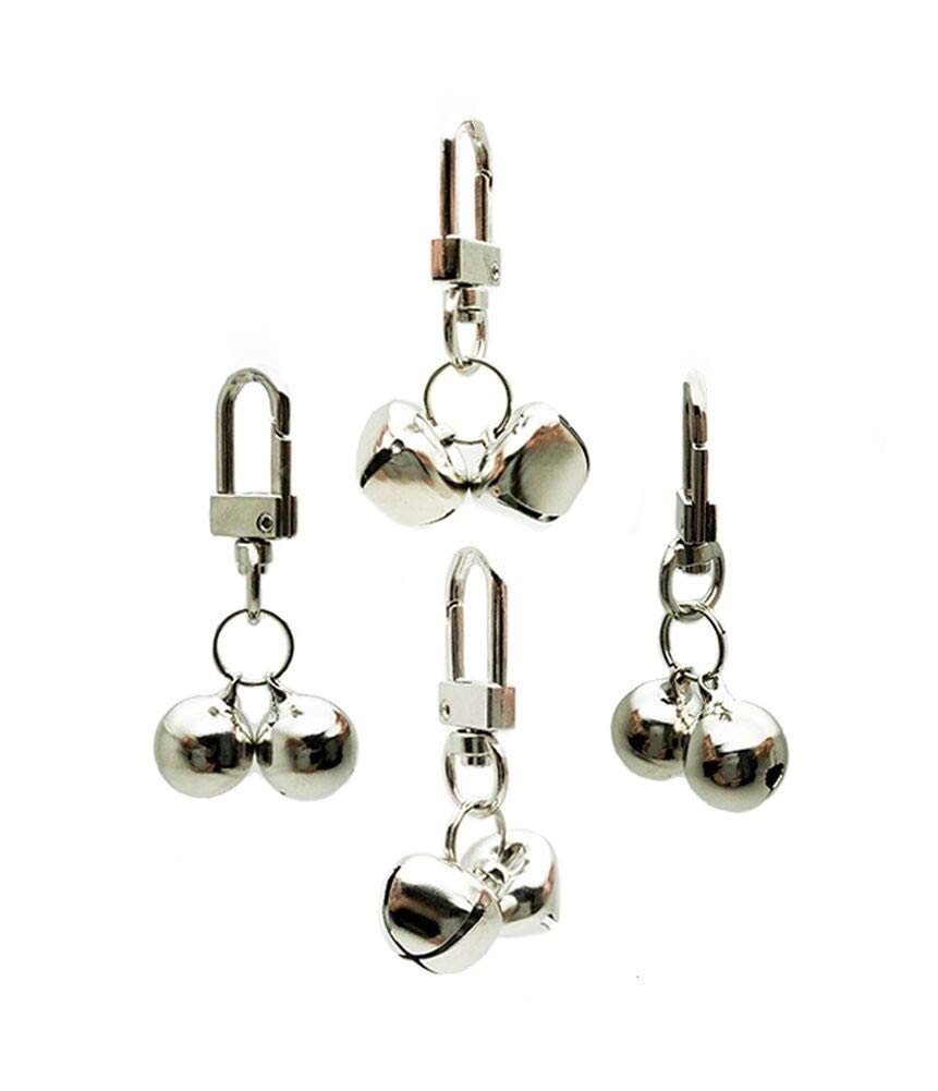 Famoore 4 Pcs Pet Small Bells For Collar, Pet Ornament, Bell Training Pendants Jewelry For Pet Cat Dog Necklace Collar