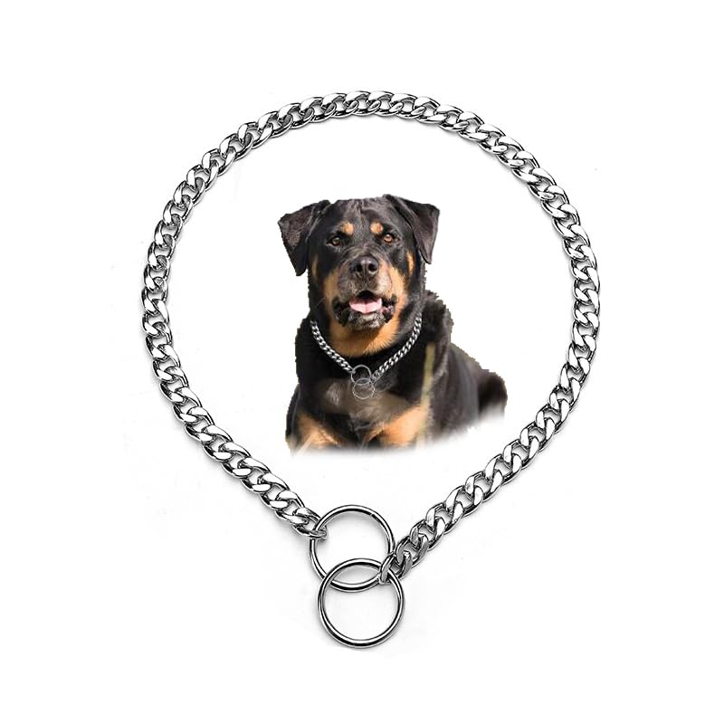 Dog Chain Collars For Medium Dogs, Slip P Metal Link Training Heavy Duty Martingale Collar For Xs Small Medium Large Breed Dogs,