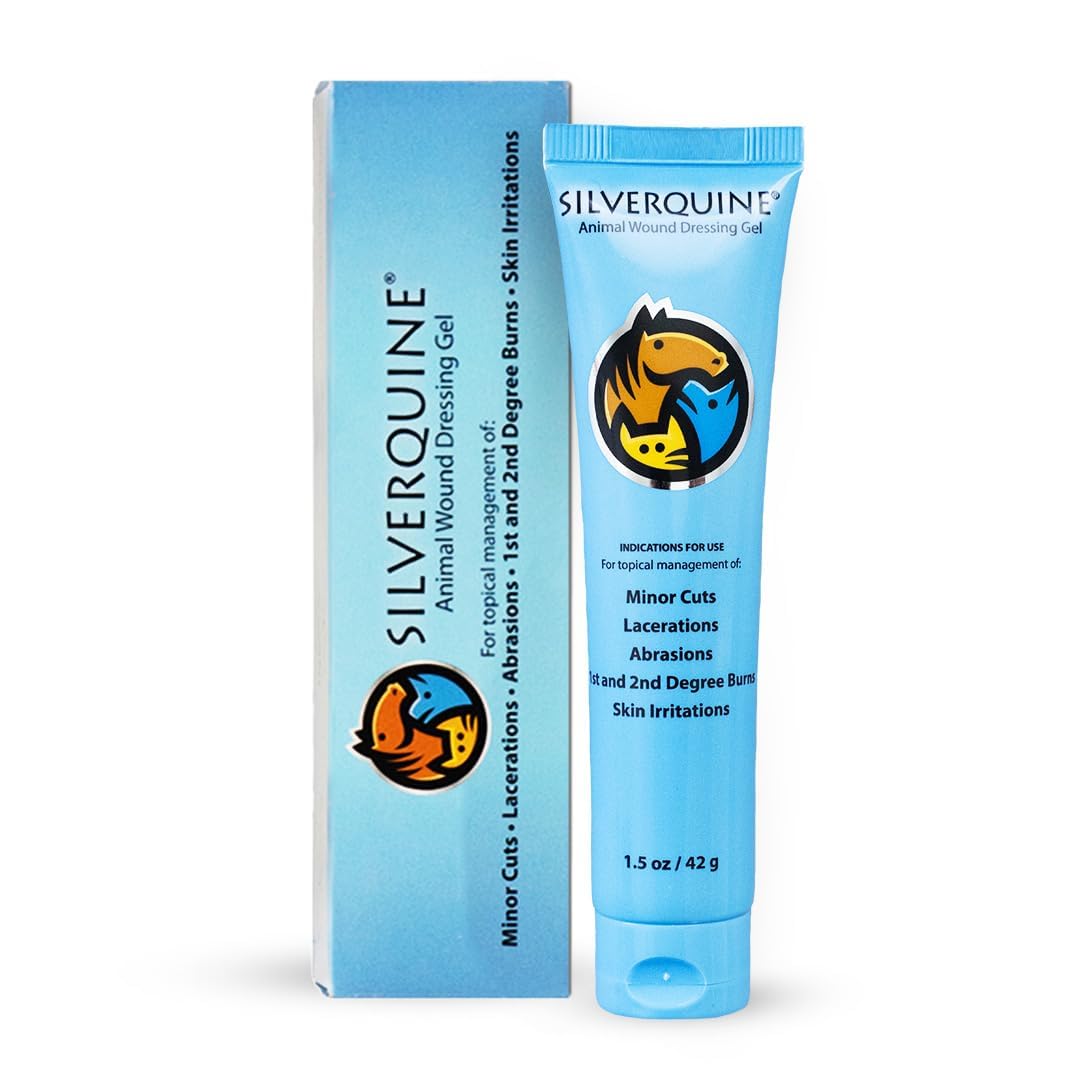 Silverquine - Hot Spot Gel for Dogs and Cats - Dog Wound and Skin Irritation Solution, Pet Emergency Kit, Hydrogel Ointment for 