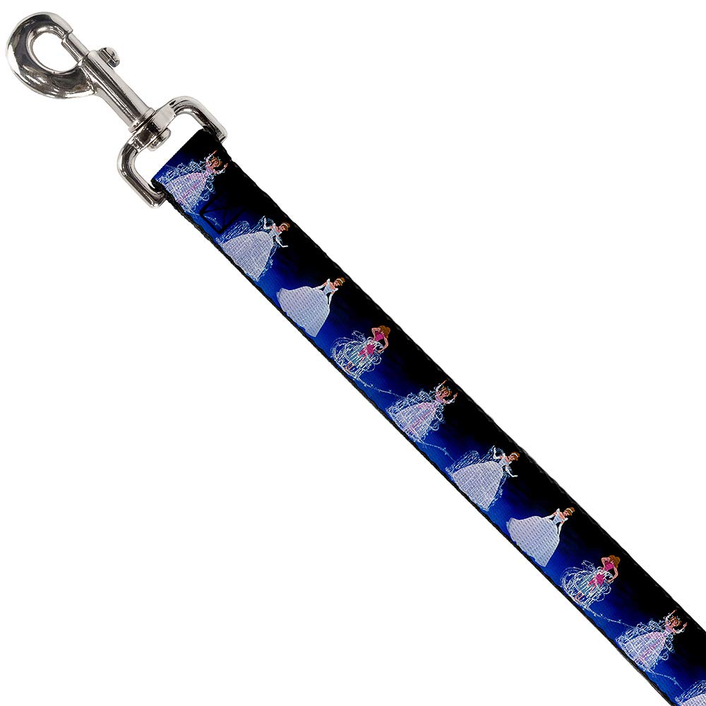 Buckle-Down Pet Leash - Cinderella Transformation Blue Fade - 6 Feet Long - 1.5' Wide