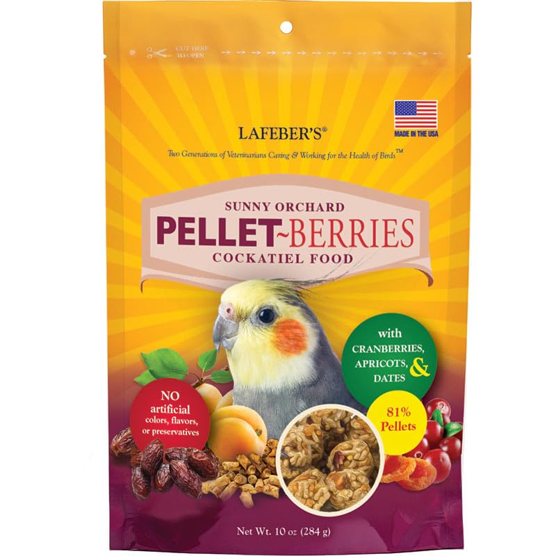 LAFEBERS Pellet-Berries Pet Bird Food, Made with Non-GMO and Human-Grade Ingredients, for Cockatiels (PelletBerries 10 oz)