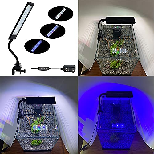 Varmhus Fish Tank Clip On Light, Rgb Clamp Aquarium Light Fish And Plant Aquarium Lighting With Timer Dimmer For Sunrise And Sunset (7W)