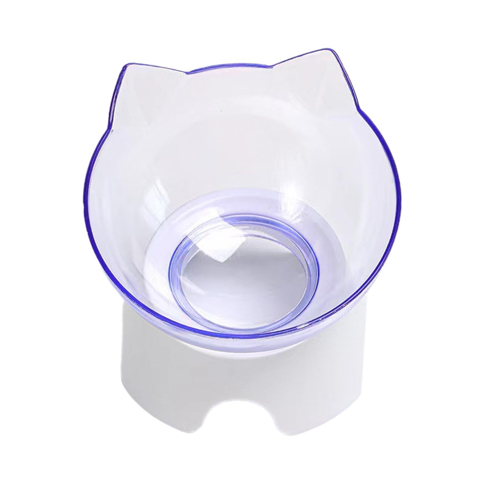 Atorse Raised Cat Food Bowl Easy To Clean Dish Water Bowl For Kitten Small Dogs Clear