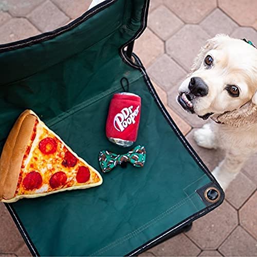 Huxley & Kent For Dogs | Pup-Eroni Pizza (Large) | Power Plush Dog Toy With Squeaker | Funny Dog Toy | Cute Dog Toy | H&K Squeaky Dog Toy