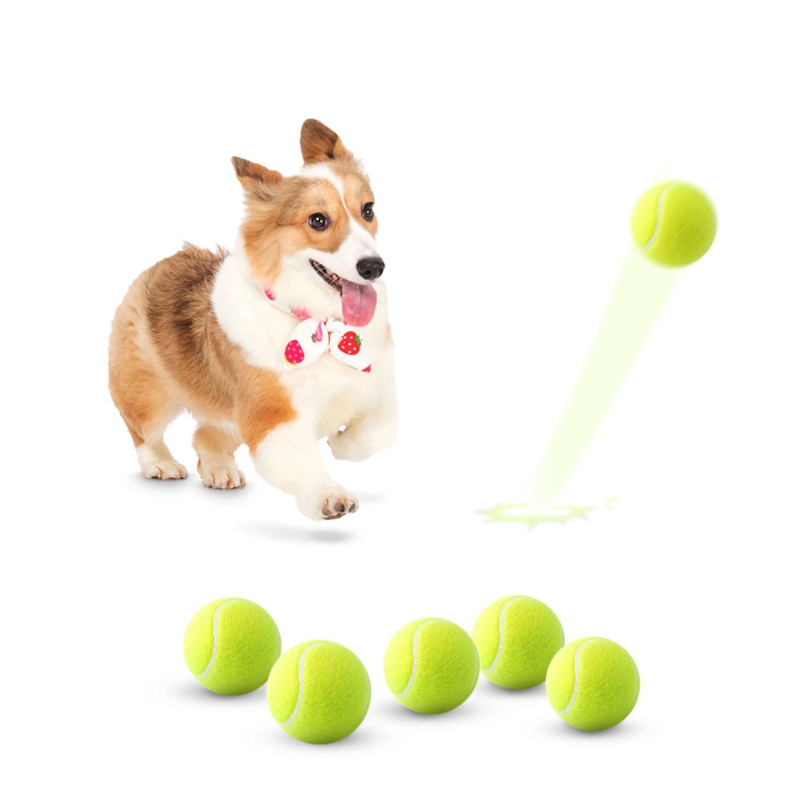 Mekaple 6 Pack Mini Tennis Balls For Pet Playing Fecth, 2 Inch Dogs Training Tennis Balls For Small Size Dogs, Interactive Dog P