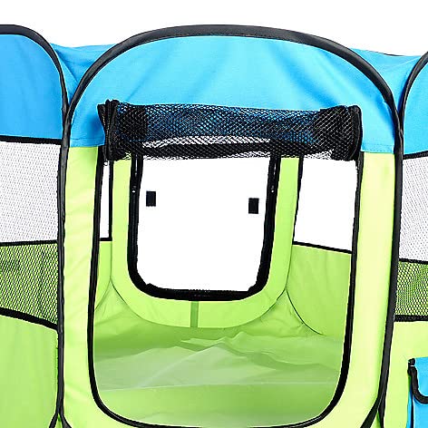 All-Terrain Lightweight Easy Folding Wire-Framed Collapsible Travel Pet Playpen(D0102H7LCKY.)