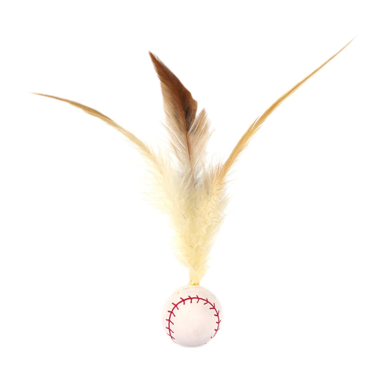 Enakshi Cats Bouncy Ball With Feather Teaser Bite Resistant Bouncy Tail Toy For Dog Baseball|Pet Supplies | Cat Supplies | Toys
