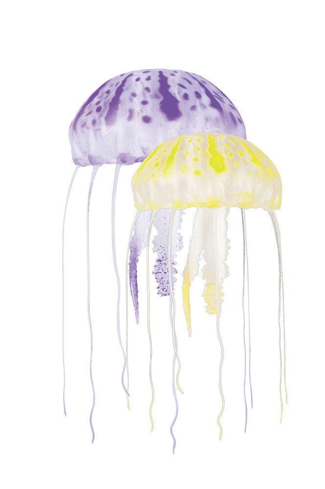 Aquatop Floating Jellyfish Decor Medium 2Pk - Purpleyellow