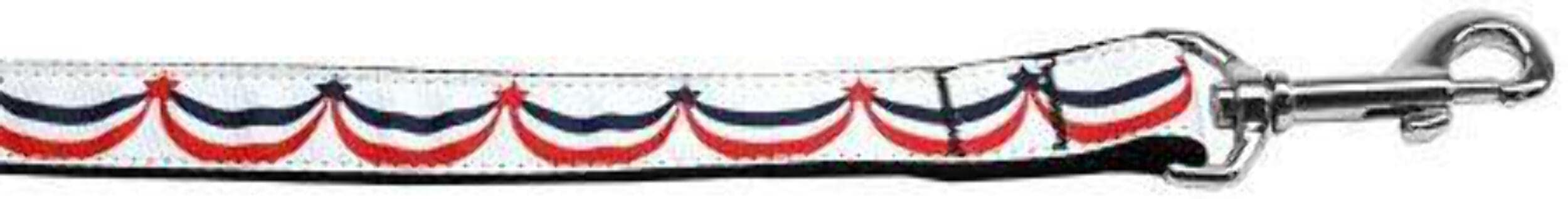 Mirage Pet Products Nylon with Ribbon Overlay American Swag Nylon Dog Leash - 3/8" Wide and 6' Long