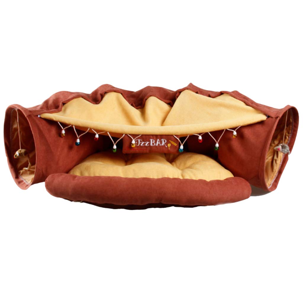 The Style Sutracollapside Lightweight Cat Tunnel Warm Nest Universal F/ 4 Seasons Red Brown|Pet Supplies | Cat Supplies | Toys