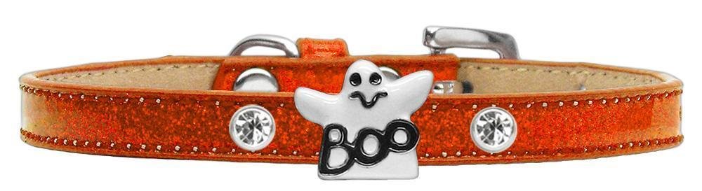 Halloween Dog, Puppy & Pet Widget Ice Cream Collar, "Halloween Charms" (Available in: Candy Corn, Pumpkin or Ghost) Ghost - Orange 12