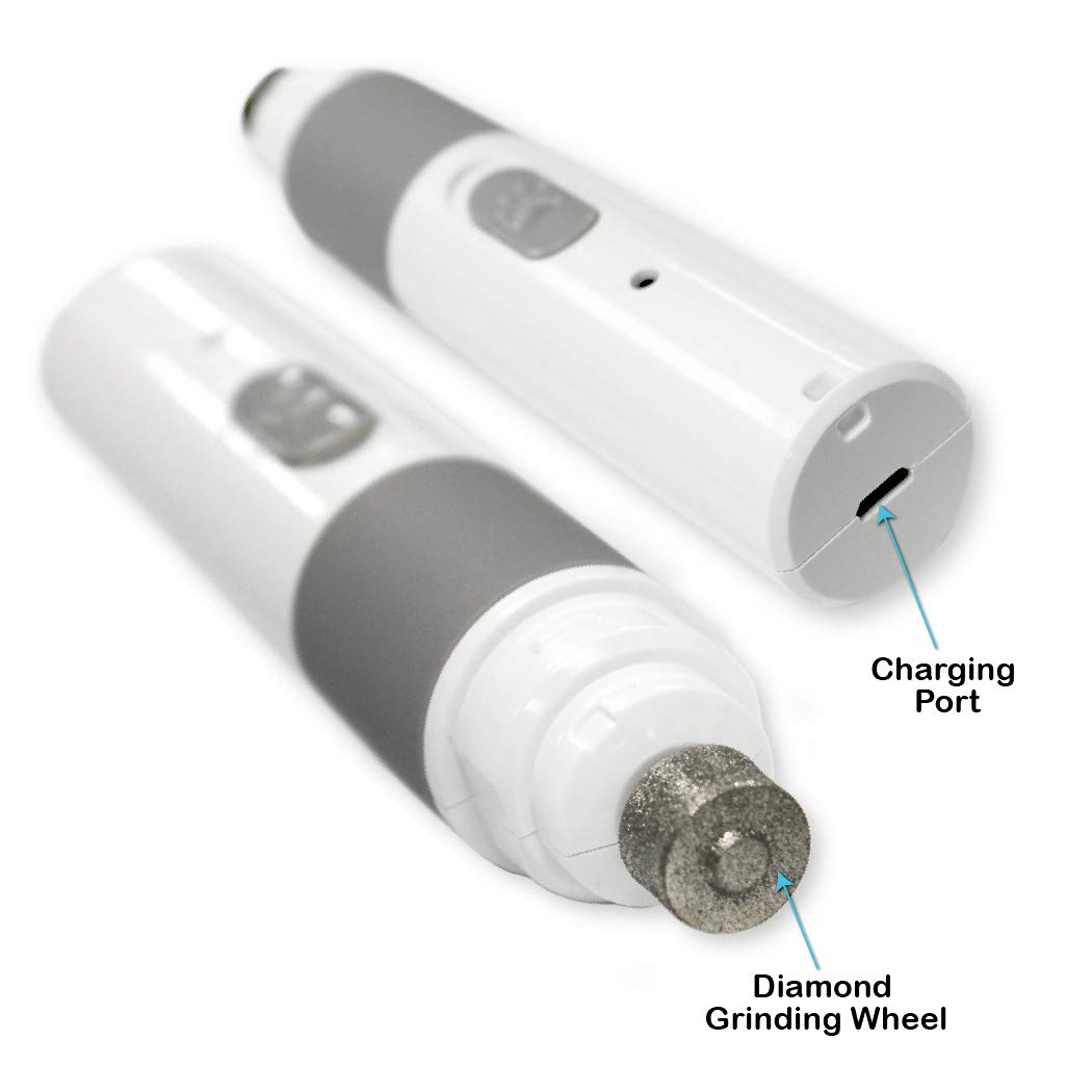 Pet Nail Grinder - Best Rechargeable Cordless Dog Nail Trimmer For Dogs & Cats - Easy & Comfortable To Use - Quiet Motor, Two Speed Options With Light Indicator - Great For Small, Medium, Large Nails.