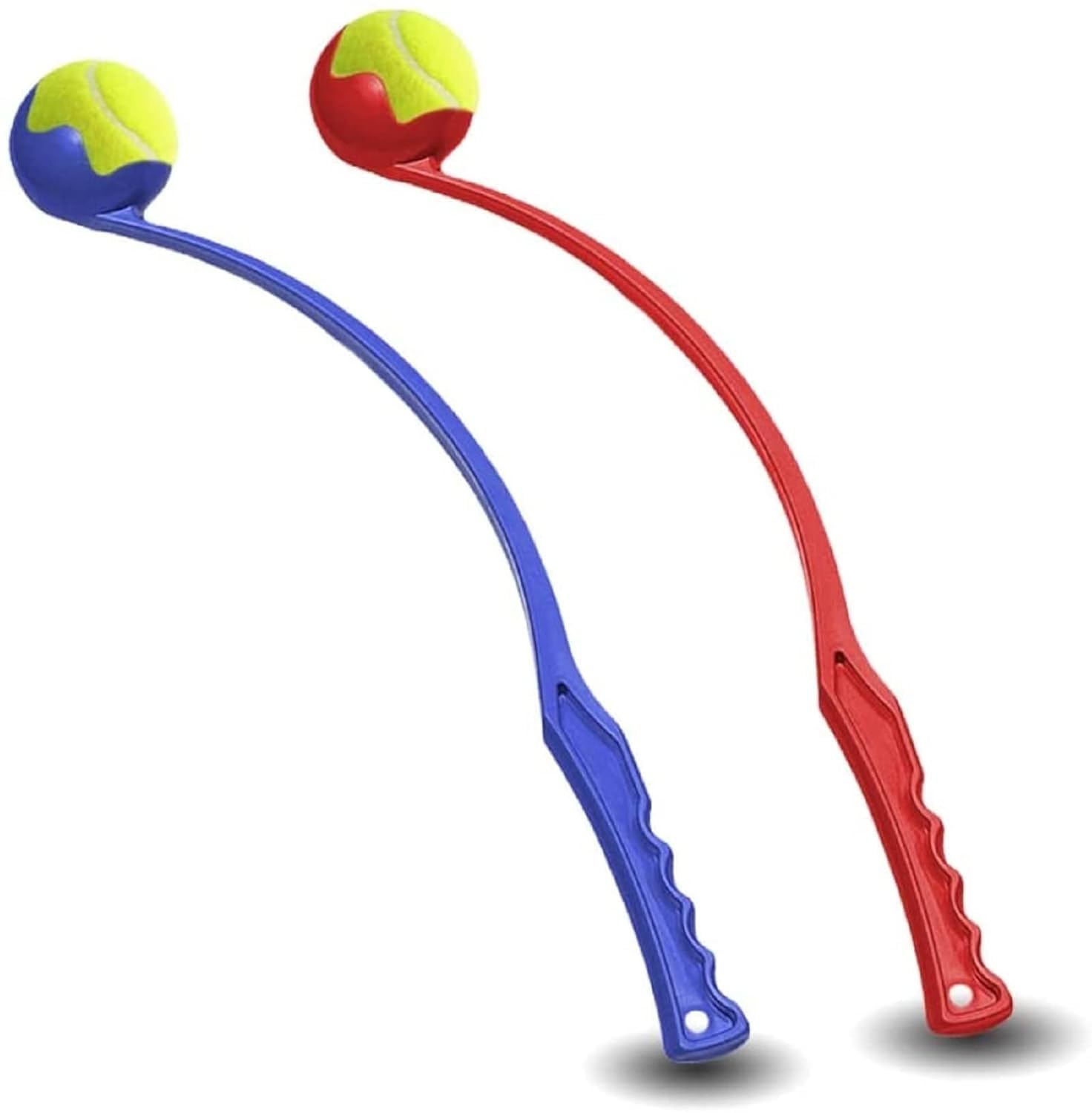 Bohobark Set Of 2 Dog Ball Launcher | Portable HandsFree Ball Thrower With Tennis Balls For Dogs | Long Distance Fetch Toy | No