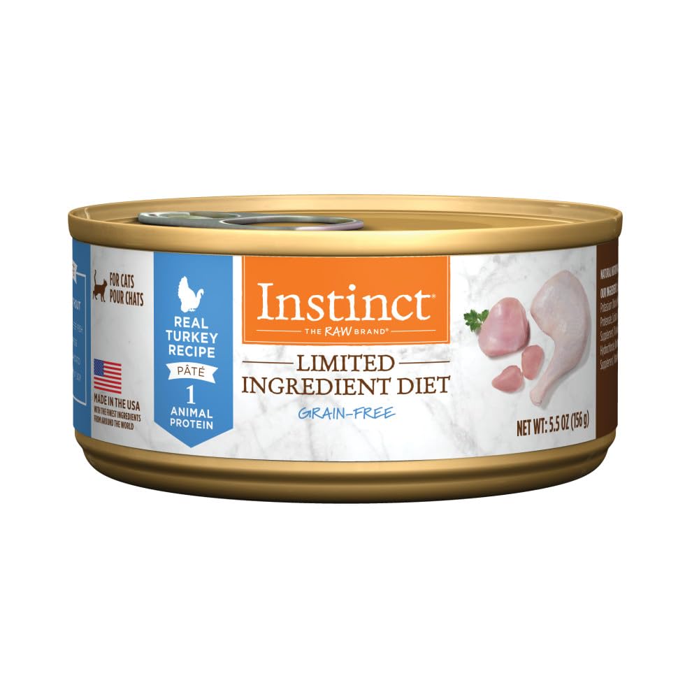 Instinct Limited Ingredient Diet Grain Free Real Turkey Recipe Natural Wet Canned Cat Food by Natures Variety, 5.5 oz. Cans (Pa