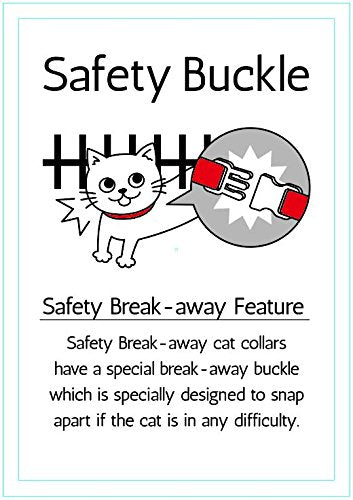 Necoichi Zen Fish Charm Cat Collar (Red) With Bell Safety Breakaway Soft Lightweight For Cats Kitty Kitten Japanese Stylish Pattern, No.1 Seller In Japan
