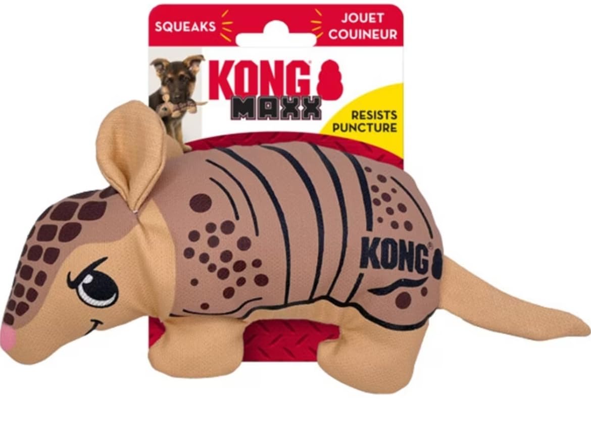 KONG Maxx Ballistic 2 Layered Assorted Tough Dog Toy (Armadillo, Small)