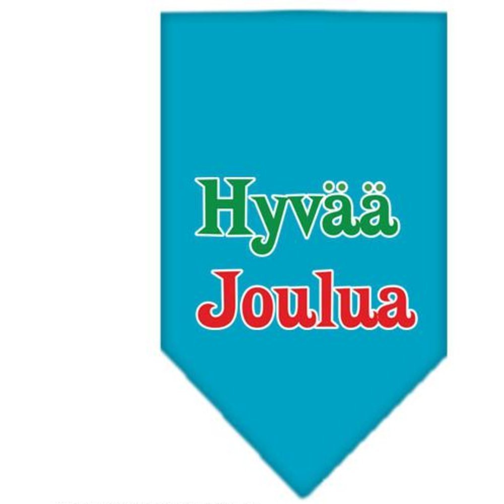 Mirage Pet Products Hyvaa Joulua Screen Print Bandana for Pets, Small, Turquoise