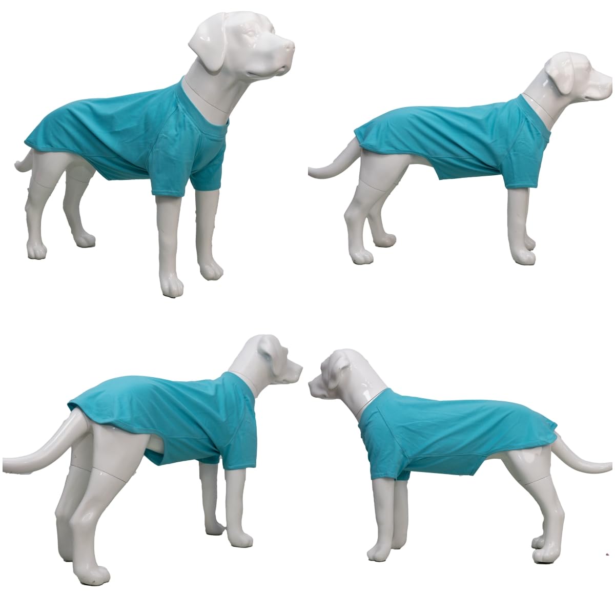 Lovelonglong Pet Clothing Dog Costumes Basic Blank T-Shirt Tee Shirts For Medium Dogs Turquoise Xxl