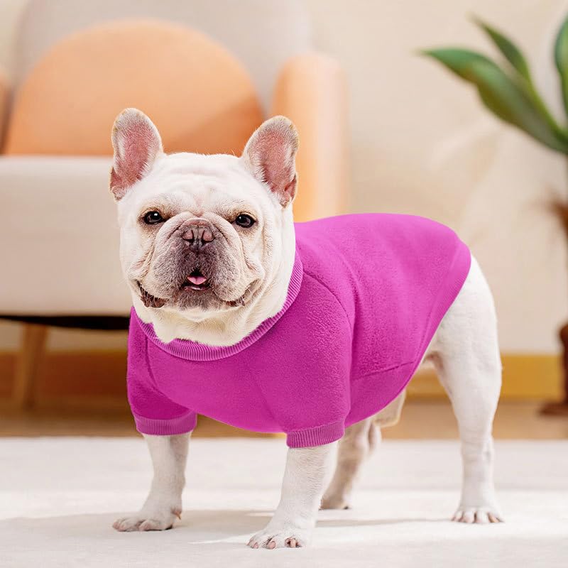Idepet Unisex Dog & Cat Sweater Small Dogs & Cats Purple Fleece Pullover Sweatshirt Warm Winter Shirt Classic Cat Apparel