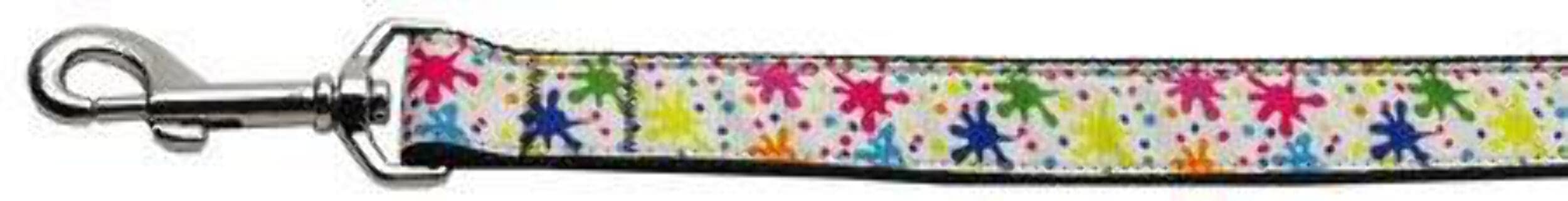Pet Dog & Cat Nylon Collar or Leash, "Splatter Paint" 3/8" w x 4 ft. leash