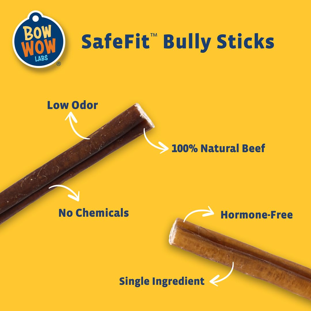 Bow Wow Labs New Bow Wow Buddy Starter Kit - Bully Sticks & Anti-Choking Bully Stick Holder Safety Device for Dogs (XS)