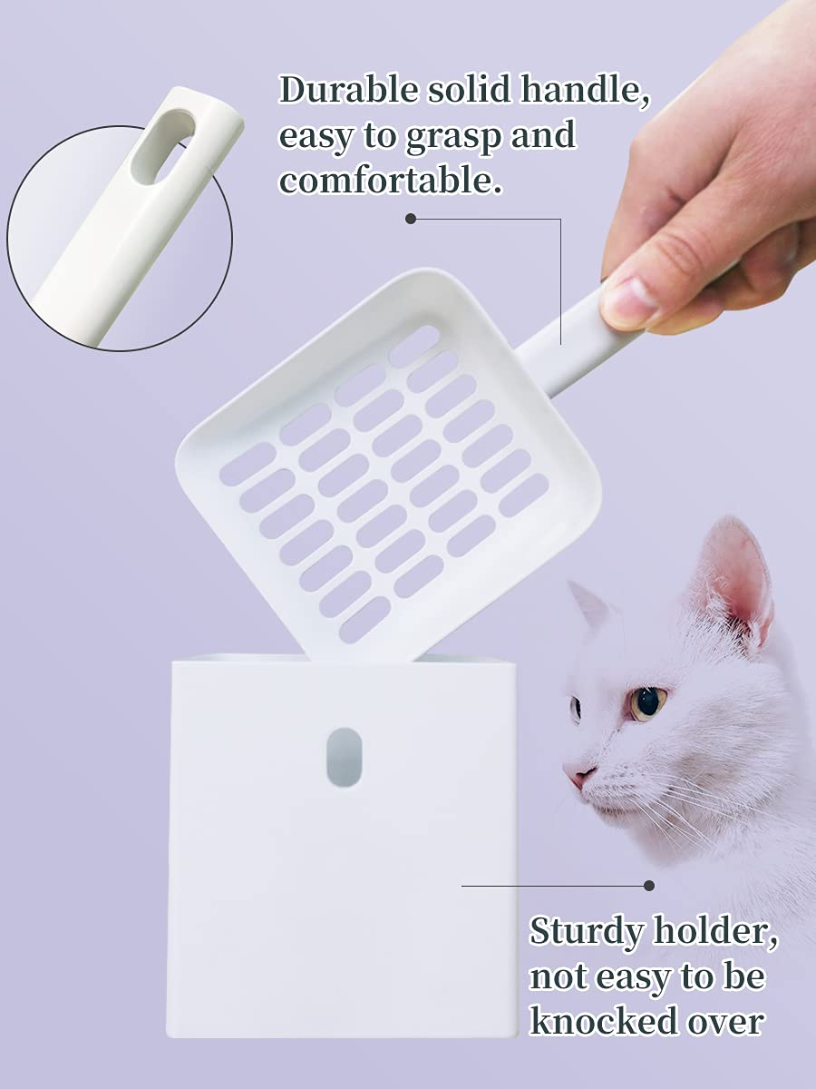 Tookincmo Cat Litter Scooper With Caddy, Cat Scooper For Litter Box With Holder Stand, Provide A Good Place To Keep The Cat Litt