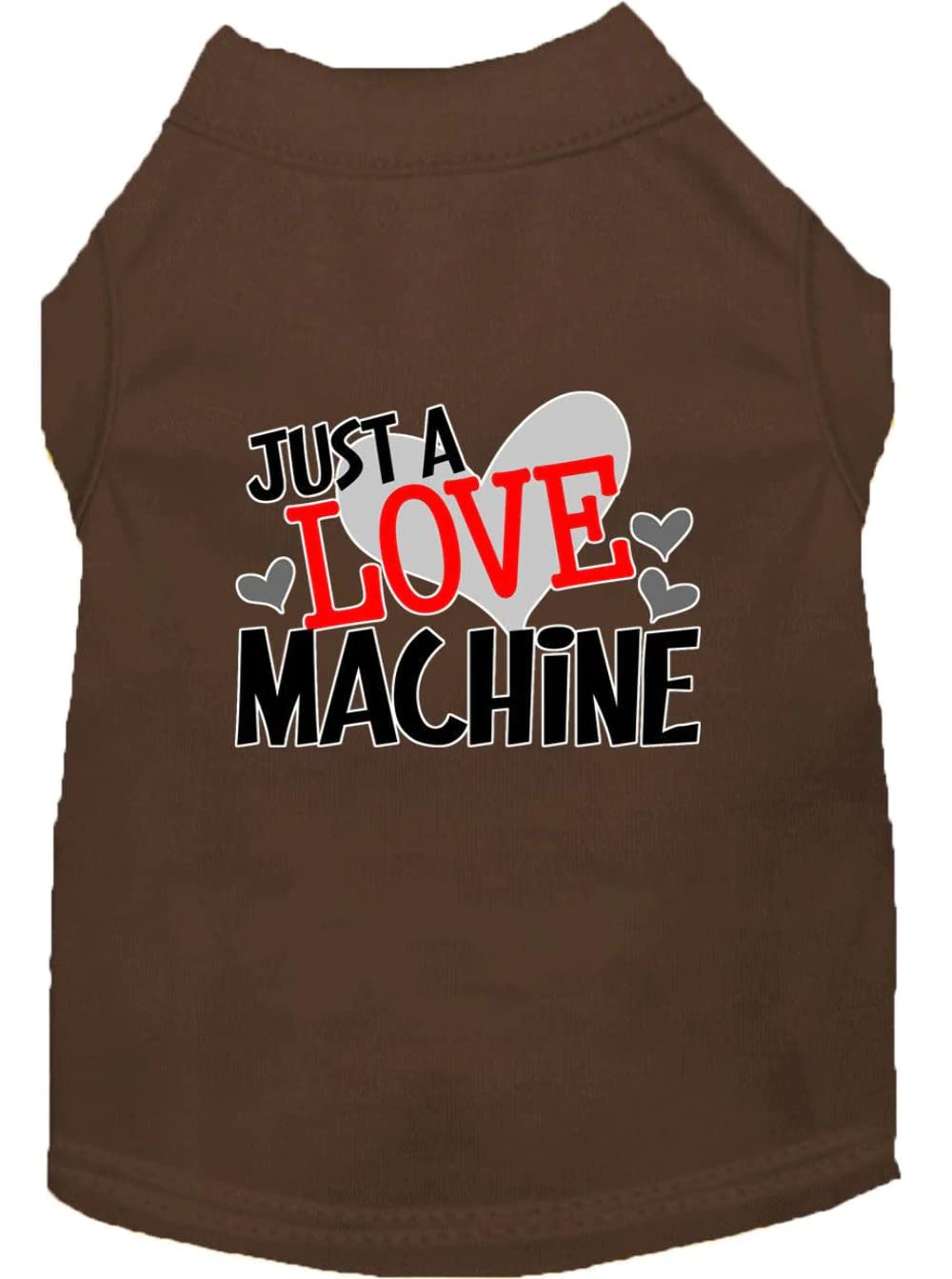 Pet Dog & Cat Shirt Screen Printed, "Just A Love Machine" Gray SM (3-6 lbs.)
