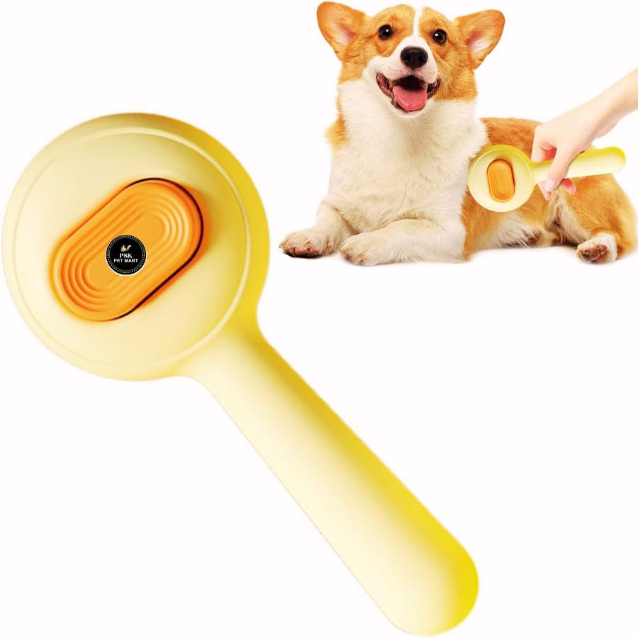 Psk Pet Mart Cat Comb And Massage Brush  Self Cleaning Pet Hair Remover With One Button Design, Grooming Tool For Cats, Hair Cl