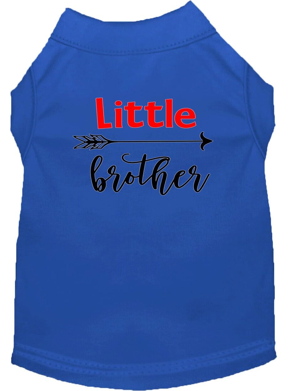 Pet Dog & Cat Shirt Screen Printed, "Little Brother" Blue LG (10-14 lbs.)