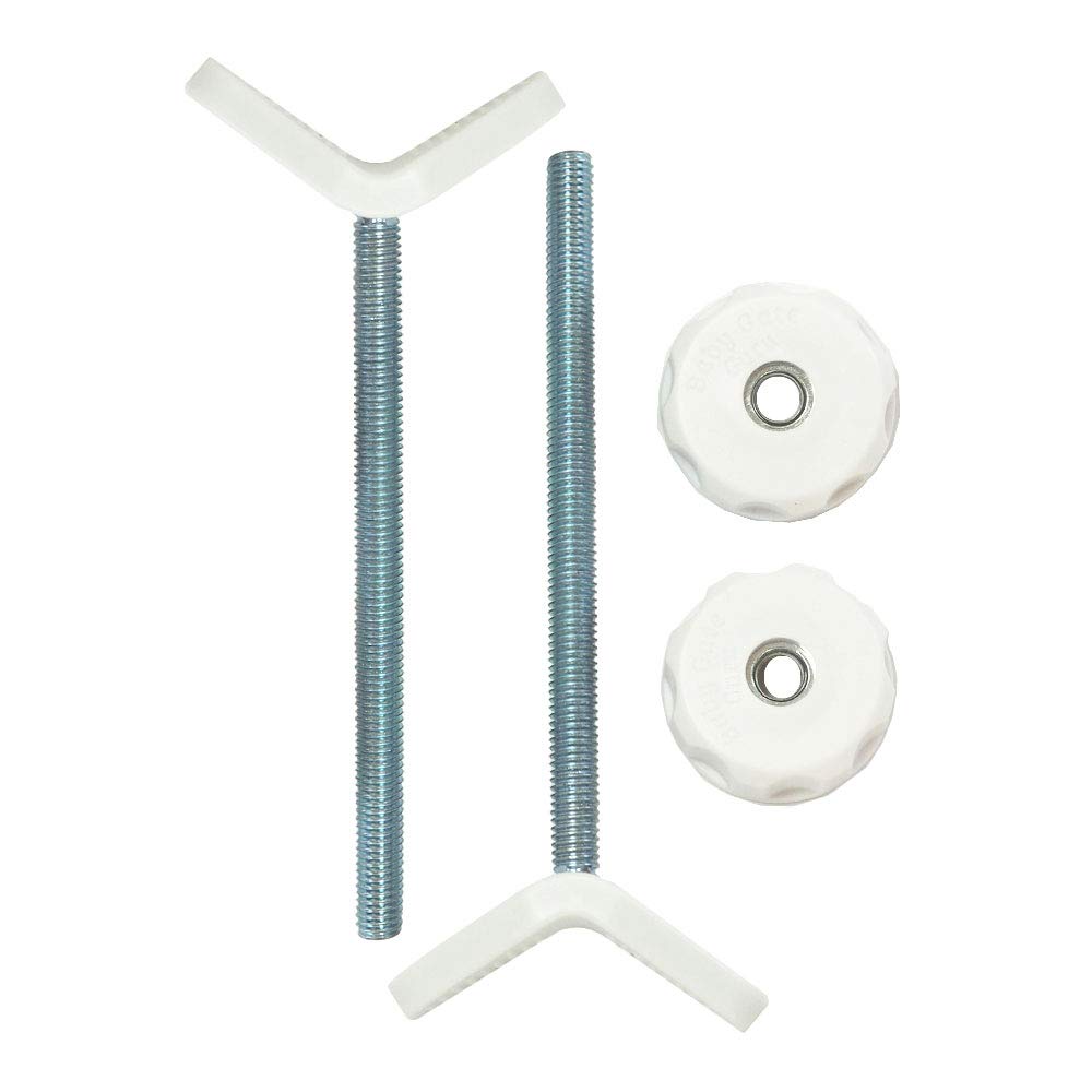 Baby Gate Guru Extra Long M8 (8mm) Stair Banister Adapter Y-Spindle Rods 2 Pack for Pressure Mounted Baby and Pet Safety Gates (