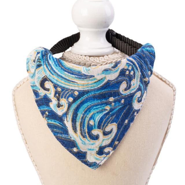 Emily Pets Adjustable Cute Small Dog Collars Puppy Pet Slobber Towel Outdoor Cats Collar Dog Collar Neckerchief/Blue/Small