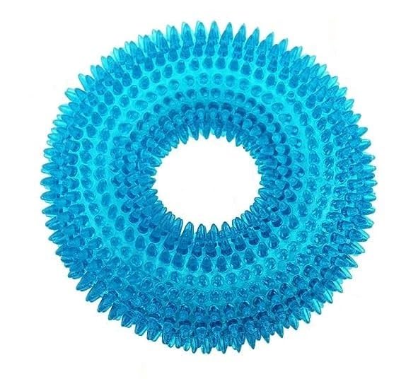 Dog Trust Durable Natural Rubber Hard Spiked Ring Shape Chew Toy Ideal for Teeth Cleaning and Chewing Dogs & Puppies (Multicolor