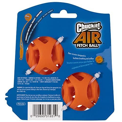 Chuckit! Air Fetch Ball Dog Toy, Small (2 Inch Diameter), for dogs 0-20 lbs, Pack of 2