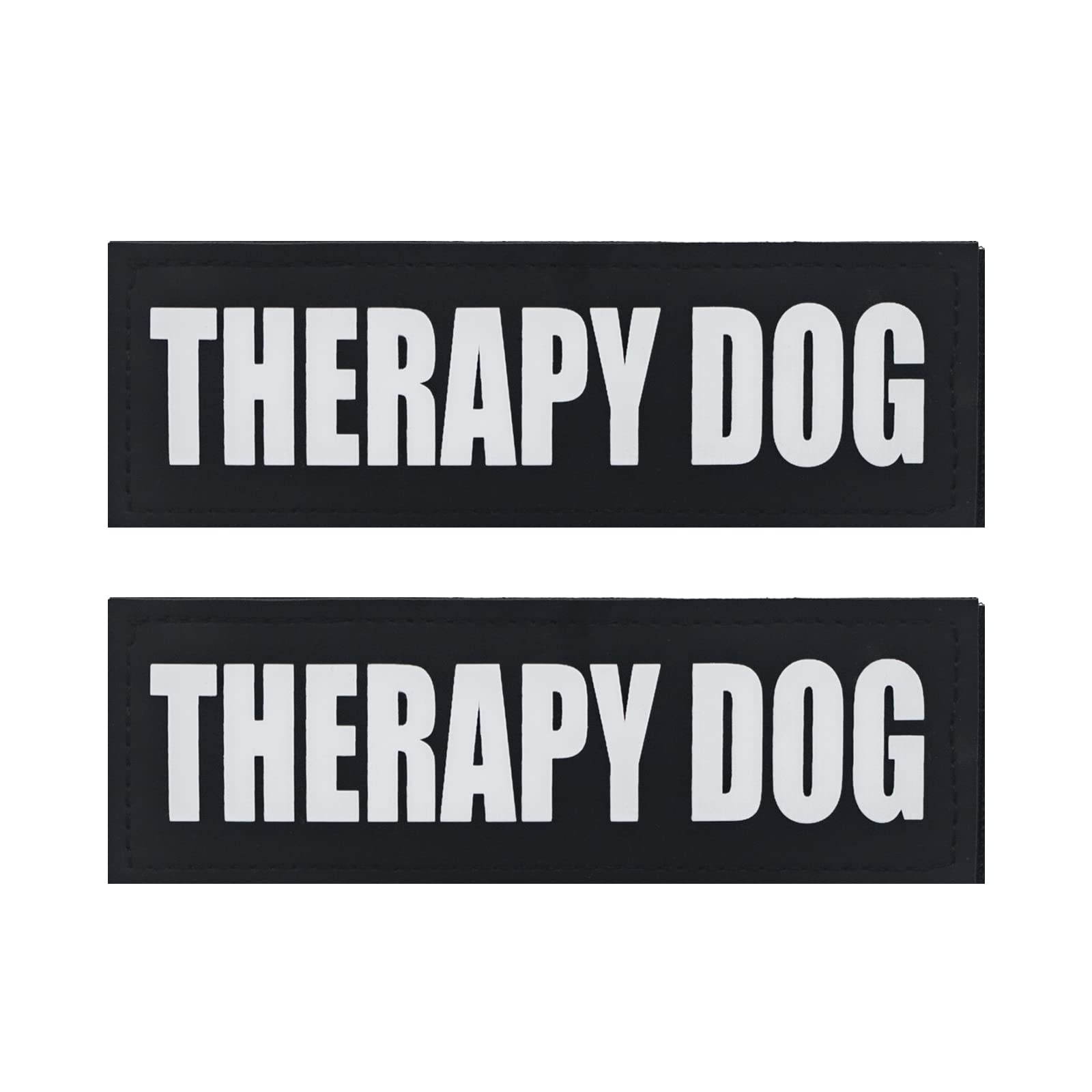 Service Dog Patches, 2Pack Removable Vest Patches For In Training Dogs, Dog Harness Patches With Hook Backing, Black, Therapy Do