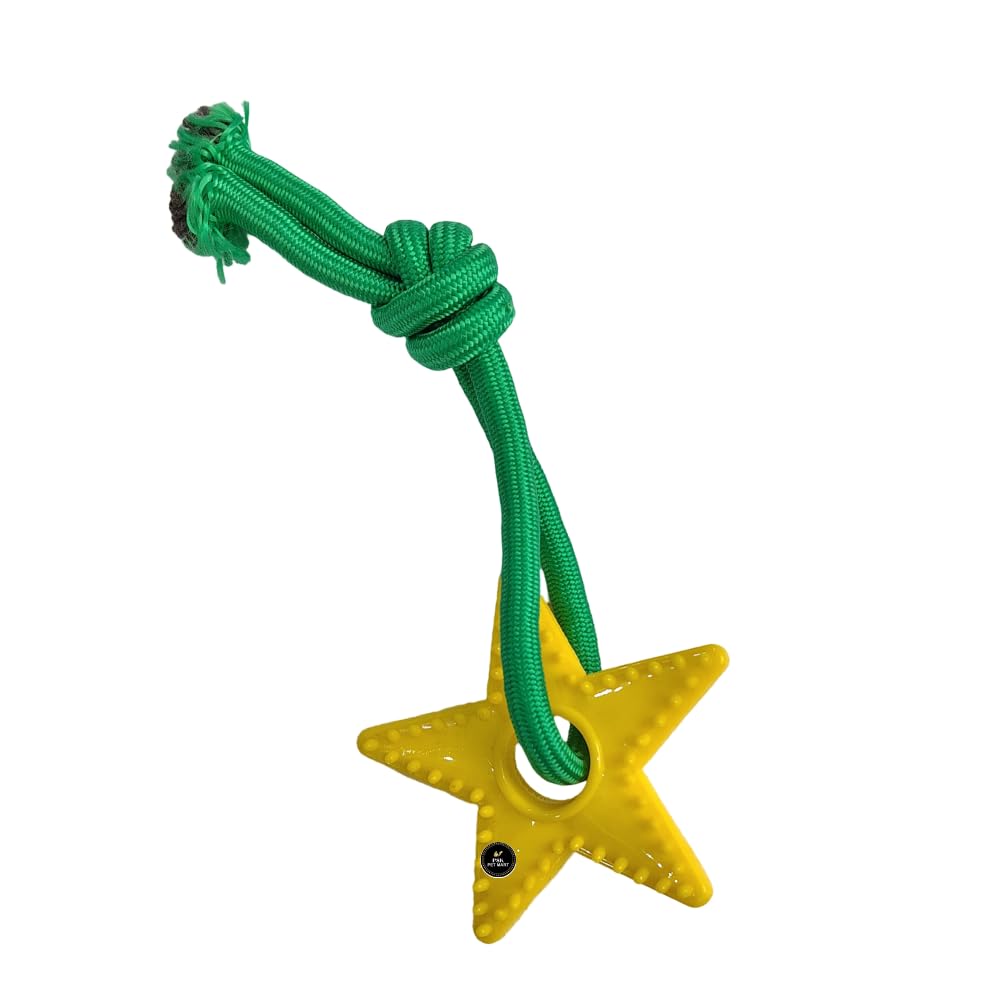 Psk Pet Mart Rope Starfish Dog Toy | Cute Chew Toy With Squeaker & Cotton Arms | Soft Plush Toy For Teething, Tugging & Interact